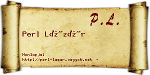 Perl Lázár névjegykártya